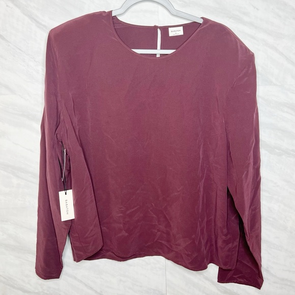 Babaton Tops - Babaton Silk Blend L/S Shoulder Pad Blouse XL